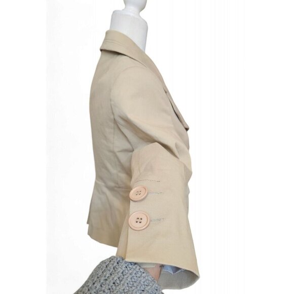 NWT PINKO pavida caban tan beige short 3/4 sleeve jacket made in Italy size 6 - Picture 5 of 12